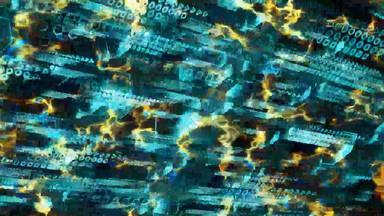 量子电脑蓝色的语气未来主义的技术数字全息过程分析大数据摘要<strong>多边形</strong>黄金冰螺栓发光背景